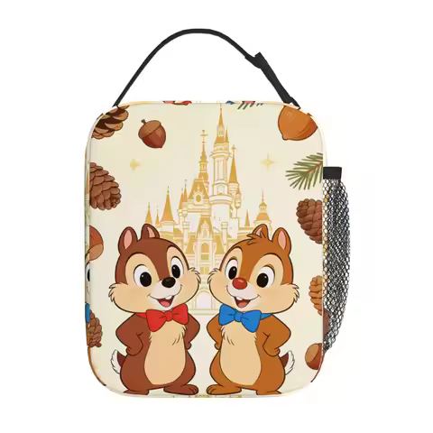 1pc Chip & Dale theme cute lunch bag, suitable for casual daily application, commuter lunch bag, gif