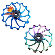 Mi.Xim 2 Pcs Bike Pulley 15T Aluminum Jockey Wheel Bike Guide Roller for MTB Road Bike Folding Bike, Blue &amp; Colorful