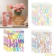 Autumnan1 5 Sheets Alphabets Sticker Reward Sticker Journal Sticker Colourful Letter Decal