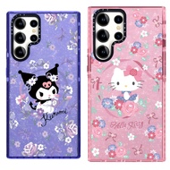 Kuromi Hello Kitty Flowers Transparent Phone Case Casing for Samsung Galaxy S22 S23 S24 S25 Plus Ult