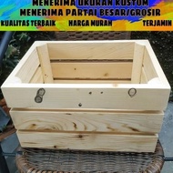 WOODEN CRATE 35X25X20 WOOD BOX WOODEN CRATE WOODEN BOX DECORATION RUSTIC STORAGE BOX DUTCH TEAK WOOD
