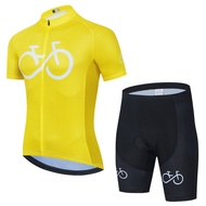 Yellow Cycling Mountain Self-Cycling Short-Sleeved Cycling Jersey Dynamic Cycling Jersey Cycling Top