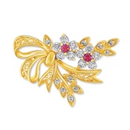 ZHULIAN BT5016 BROOCH ZHULIAN BUNGA DAISY GOLD PLATED EMAS ZHULIAN