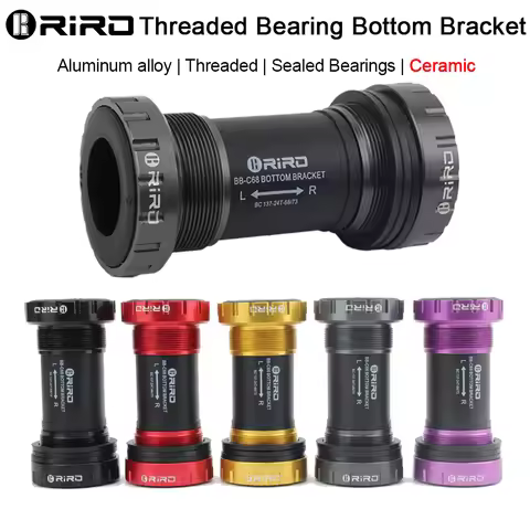 RIRO Bicycle Ceramic Bottom Bracket BB68/BB92 68/73MM Threaded BB MTB Sealed Bearings Road Bike 1.37