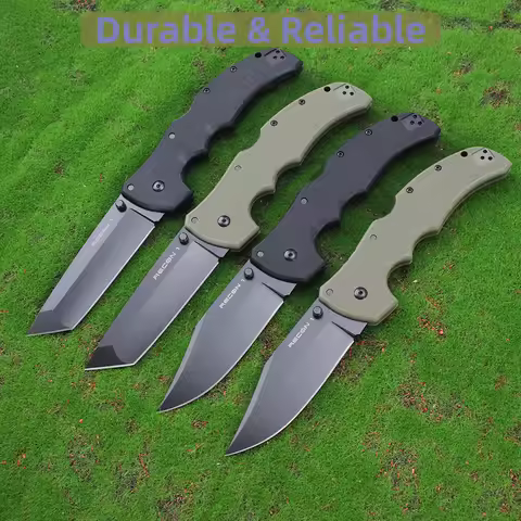 Recon 1 Folding Hunting Knife AUS10A Steel Camping Tanto Knife Outdoor Portable Bushcraft Survival P