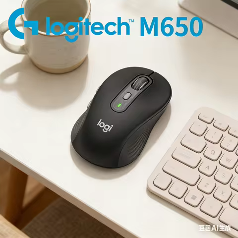 Logitech M650 Wireless Mouse, Bluetooth & Logi Bolt Dual Mode, Silent Click, Ergonomic Grip for Home