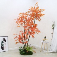 Artificial Maple Tree Indoor Potted Plant Home Decor Large Red Maple Fake Tree Decoration Floor Fake