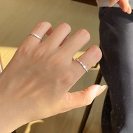 Adjustable s999 Pure Silver Cartoon Fish Brushed Ring Delicate Luxury Personality Niche Designer Gif