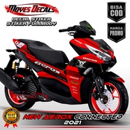 Decal Stiker New Aerox Connected 2021 Motif Mooney Warna Merah