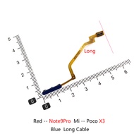สำหรับ Xiaomi X3 Poco Redmi Note9 Note9S Note9Pro สัมผัส ID สแกนเนอร์ลายนิ้วมือสายเคเบิลงอได้ปุ่มกลับบ้านกุญแจสำคัญ
