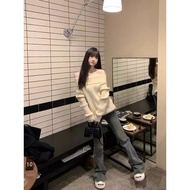 knitwear woman baggy knitwear woman plus size cute knitwear One-Shoulder Loose Knitwear Sweater for 
