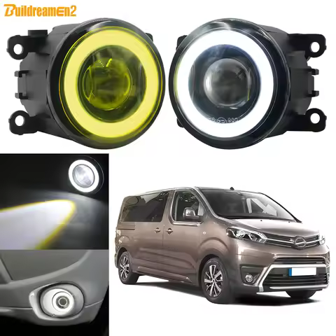 2 X Car Driver + Passenger LED COB Fog Light with Angel Eye DRL 30W H11 Fog Daytime Running Lamp For
