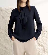 G2000 เสื้อเบลาส์แขนยาวสีกรมท่า ทรง Related Fit เสื้อผ้าผู้หญิง