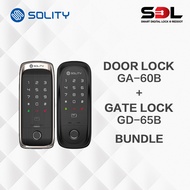 SOLITY Digital Door Lock GA-60B + Digital Gate Lock GD-65BK Bundle Set | Installation Included