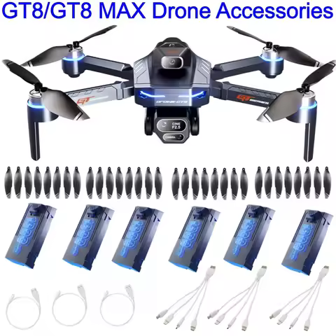 GT8/GT8 MAX Drone Accessories Battery 3.7 1300mAh Propeller USB Charging Line 4-in-1 Charging Line P