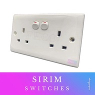 (SIRIM) 13A Double Switch Socket / Dua socket / Twin socket / PVC SOCKET / SOCKET DOUBLE / DOUBLE SO