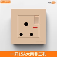 15A British Standard Three Yuan South African Golden Wall High Power 86 Air Conditioning Socket Larg