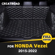 Auto Full Coverage Trunk Mat For HONDA Vezel 2015-2022 21 20 19 18 17 16 Car Boot Cover Pad Cargo In