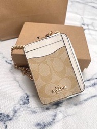 全新🌸 COACH 掛包銀包 卡包 零錢包錢包 拉鍊開合帶鎖匙袋 可掛包