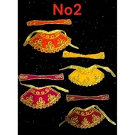 velvet fancy Amman pavadai with stone/seeru set/Amman vastram 5cm/Amman statue dress 5cm