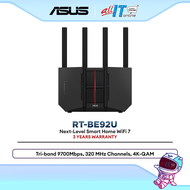 ASUS RT-BE92U WiFi 7 Tri-Band Gaming Router for Home & Office Ultra-Fast Wireless BE Performance Mul