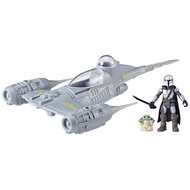 STAR WARS Mission Fleet Mando's N-1 Starfighter, Grogu & Mandalorian Action Figure Set, Ships, Toys 