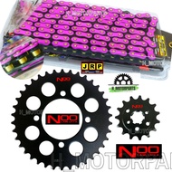 JRP O-RING CHAIN 415 NOO LAMLUKKA BLACK SPROCKET 1SET LC135 RXZ Y125Z RACING ORING RANTAI GOLD YAMAH