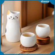 [Direrxa] Ceramic Sake Set Cute Design Pottery Teacups Sake Glasses Sake Carafe for Tea Drink Sake