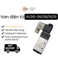 Solenoid valve 4V210-06 / 4V210-08 / 4V310-10 / 4V410-15 / 24VDC / 220VDC type 5 ports 2 positions