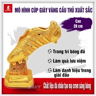 Excellent player Golden Shoe Cup model, 28cm high, plated with shiny chrome