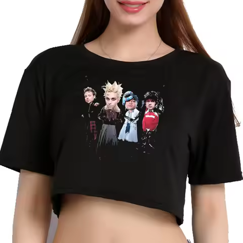 5 Seconds of Summer cropped top teen cute meme japan kawaii korean fashion top tees gothic goth mang
