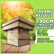 【READY STOCK】SARANG KELULUT Complete Set Wooden Pine Wood Stingless Bee Beehive Box Set Kotak Sarang Madu Kelulut