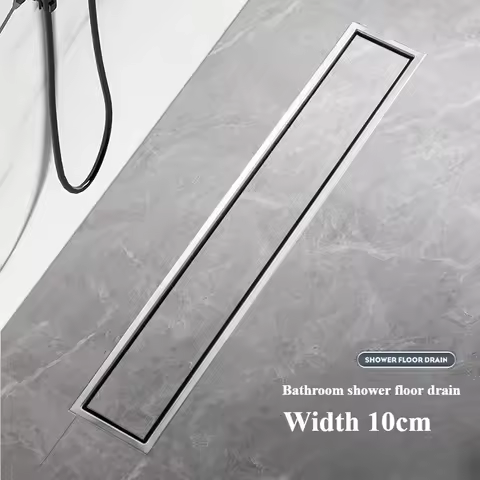 Bathroom shower floor drain gold rectangular 10cm concealed 304 stainless steel floor drain