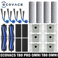 ECOVACS T80 PRO OMNI / T80 OMNI Robot Vacuum Spare Parts Main Side Brushes Mop Cloths HEPA Filters D