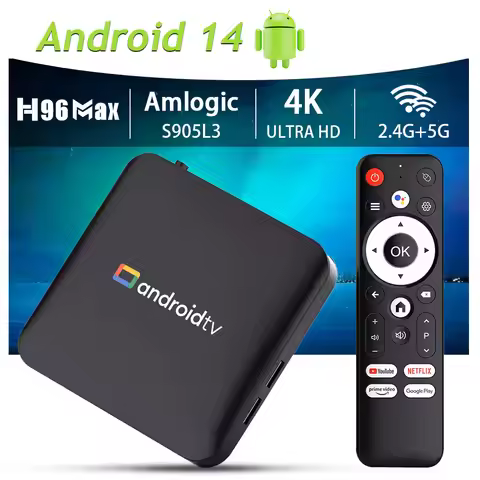 H96Max S905L3 4K HD Android 14 Smart TV Box USB 2.0 2.4G&5G Dual WiFi Support Google Voice Assistant