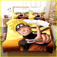 ST2 3 IN 1 NARUTO Bedsheet Set Queen Size Bed Sheet Japanese Anime Sasuke Bedroom Comfortable Washab