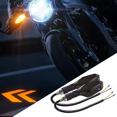 LED Turn Signal Lights Projector for Motorcycle 27 Lighting Modes RGB Flowing DRL Moto Turn Signal L