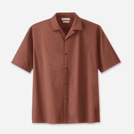 Common Goods Blanc Short Bowling Man Shirt - Terracotta