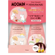 HIMAWARI - 日本 肌美精 Dear Beaute  HIMAWARI 洗頭水400ML &護髮素400G 光澤修護套裝 (姆明數量限定)(紅)