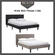HAMIZA 1.9M Solid Wood King Bed Frame King Bedframe Wood Bed Katil King Kayu Katil Kayu King Katil Divan King Divan 双人床架