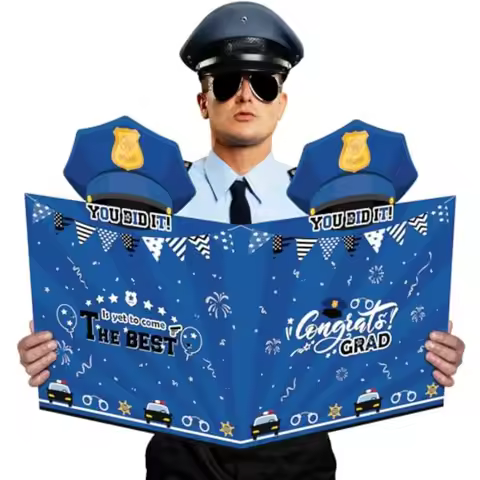 Jumbo Police Academy Graduation Card Police Graduation Guestbook Congratulations Signature Congrats 