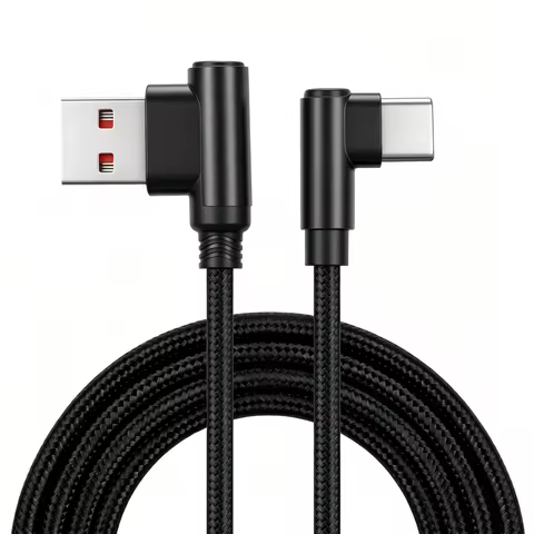 Braid 90 Degrees 0.25m/0.5m/1m/2m 4A Quick Charger Elbow USB A to Type C Cord PD Cable For iPhone Sa