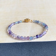Natural Color Fluorite Crystal Bracelet Fashion Simple Magnetic Buckle 4mm Colorful Bracelets for Gi