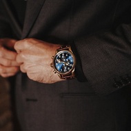 下單即贈品牌籃球　VOLANTE系列 金色藍面計時碼錶