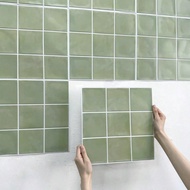 1/5/10/20pcs Flat 2D Self-Adhesive Wall Tiles, Peelable And Sticky Green Tile Stickers, Kitchen Wate