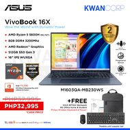 Asus Vivobook 16X M1603QA-MB230WS AMD Ryzen 5 5600H 8GB RAM AMD Radeon™ Graphics 512GB SSD Gen 3 16" IPS WUXGA Premium Laptop