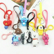 Kpop BTS BT21 keychain Key Chain Ring Chimmy Tata Koya Rj Cooky Mang Shooky