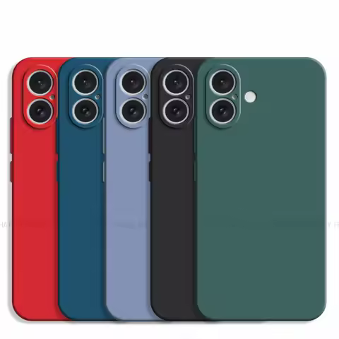 For iPhone 16 Case iPhone 16 17 Pro Max Cover Original TPU Luxury Shockproof Liquid Silicone Protect