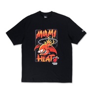 New Era เสื้อยืดแขนสั้นรุ่น Miami Heat NBA Gnarly Black Oversized Short Sleeve T-Shirt