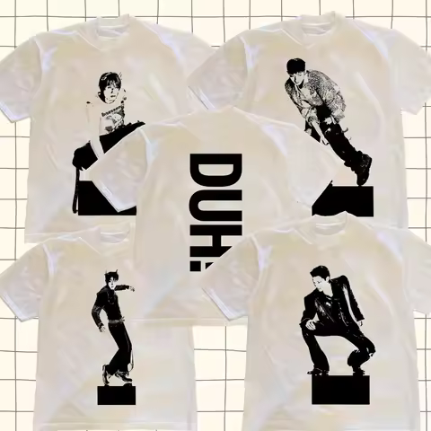 Summer Male P1Harmony 2025 DUH Same T-shirt Kpop Printed Summer Short Sleeve Tee for Fans Men Women 